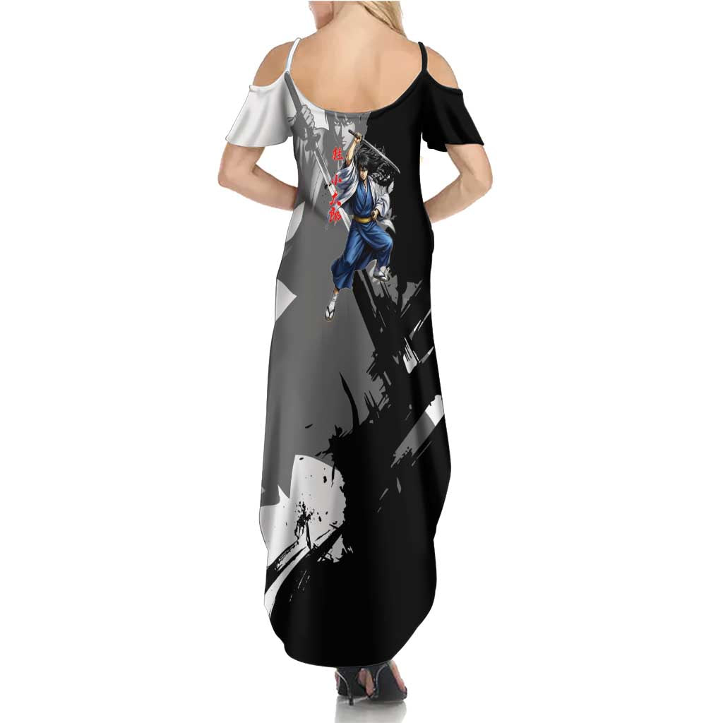 Kotaro Katsura Summer Maxi Dress Traditional Samurai Ink Style