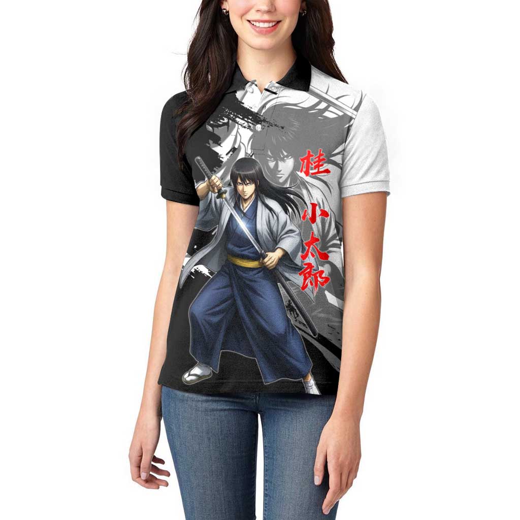 Kotaro Katsura Women Polo Shirt Traditional Samurai Ink Style