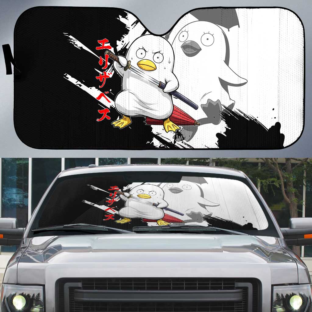 Elizabeth Auto Sun Shade Comic Parody Ink Splash Style
