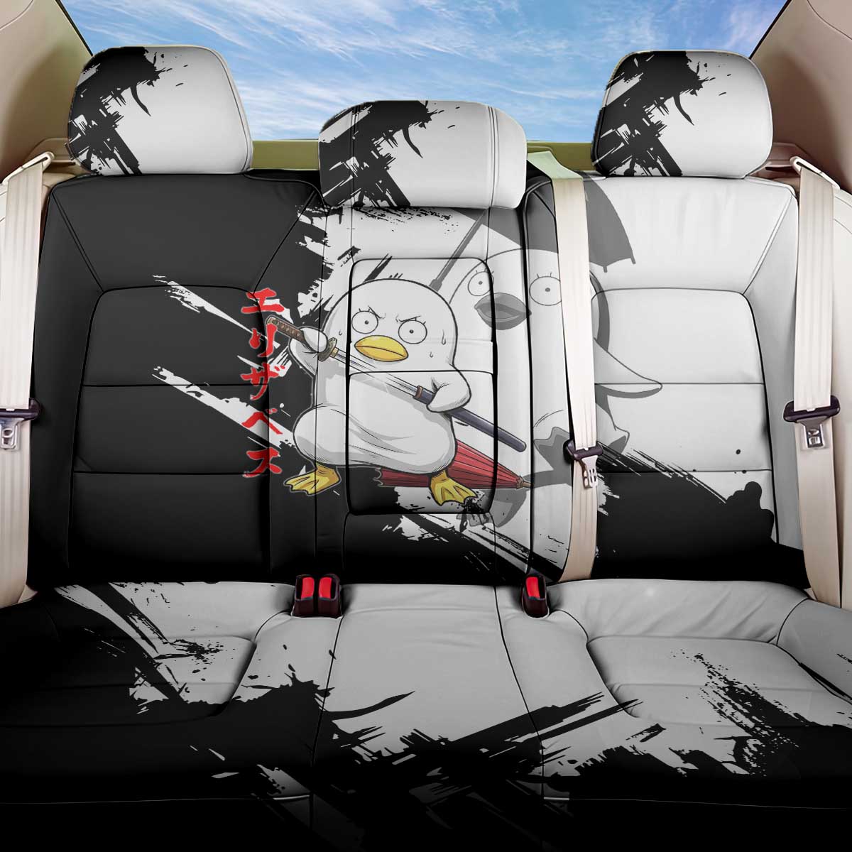 Elizabeth Back Car Seat Cover Comic Parody Ink Splash Style