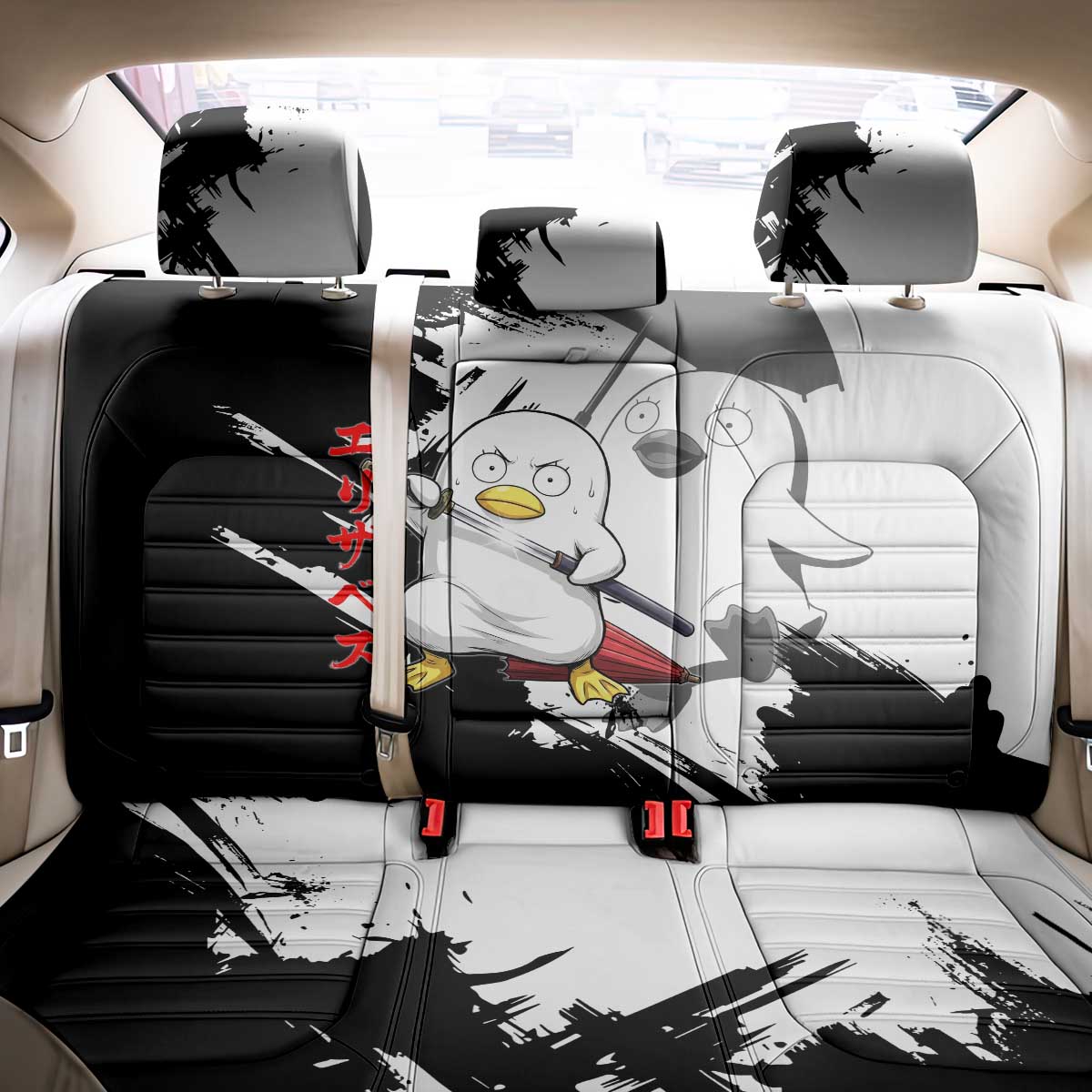 Elizabeth Back Car Seat Cover Comic Parody Ink Splash Style