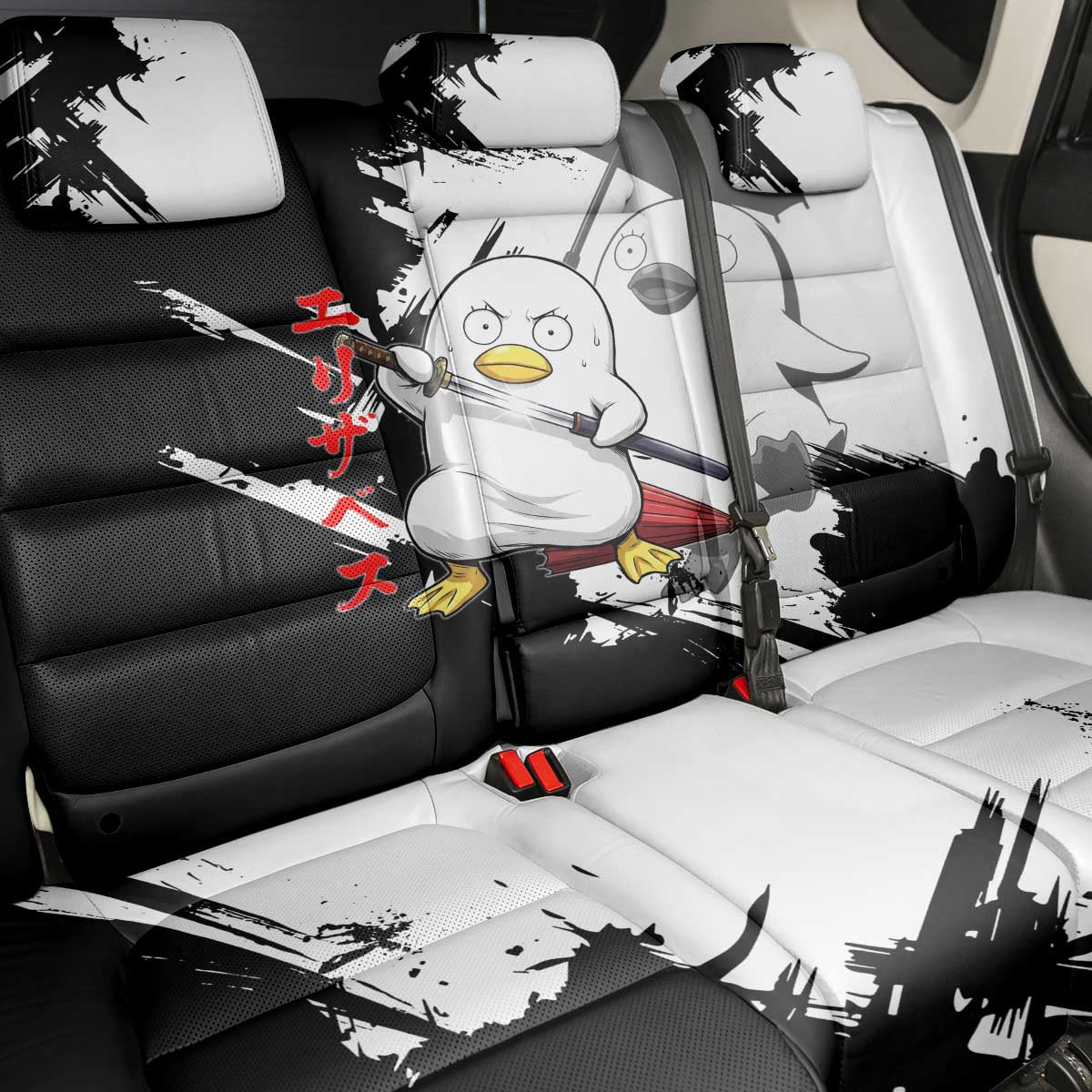 Elizabeth Back Car Seat Cover Comic Parody Ink Splash Style