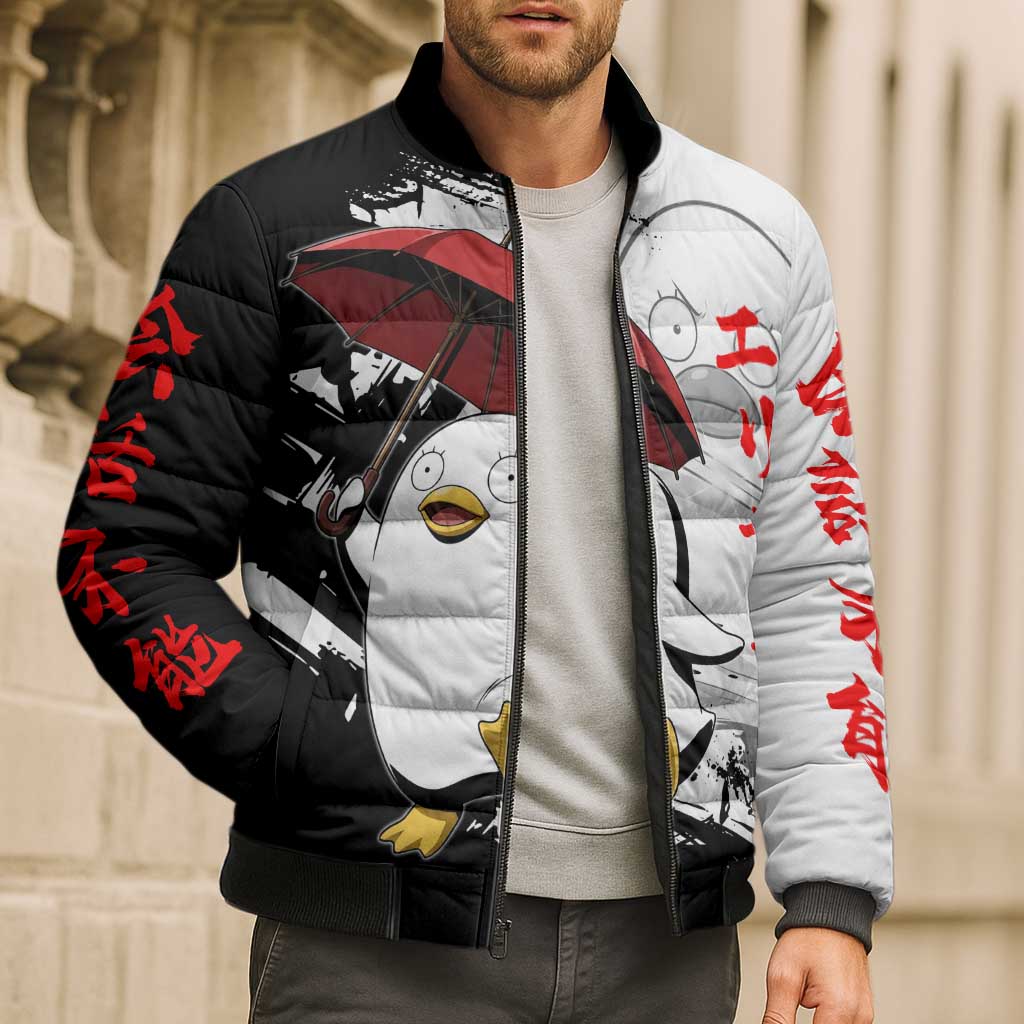 Elizabeth Bomber Puffer Jacket Comic Parody Ink Splash Style
