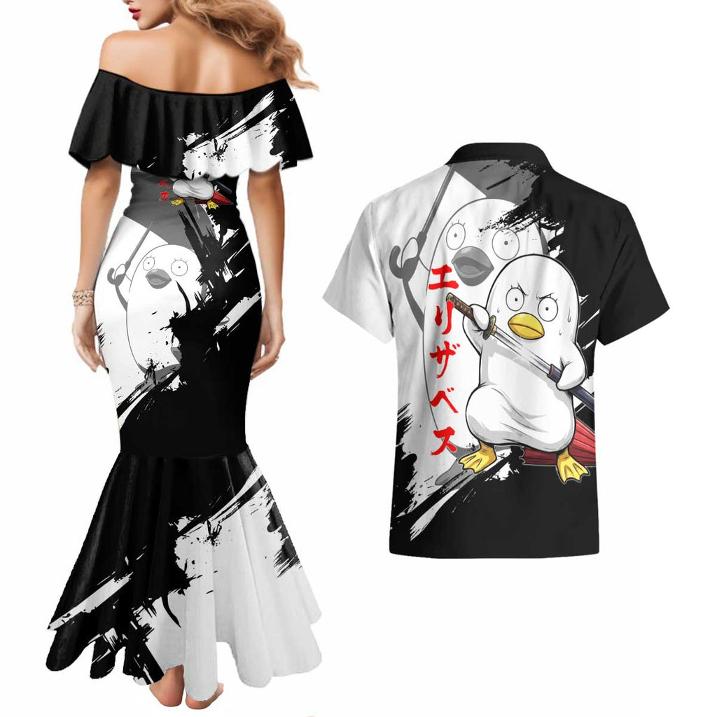 Elizabeth Couples Matching Mermaid Dress and Hawaiian Shirt Comic Parody Ink Splash Style