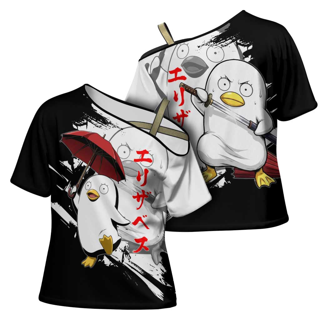 Elizabeth Cross Shoulder Shirt Comic Parody Ink Splash Style