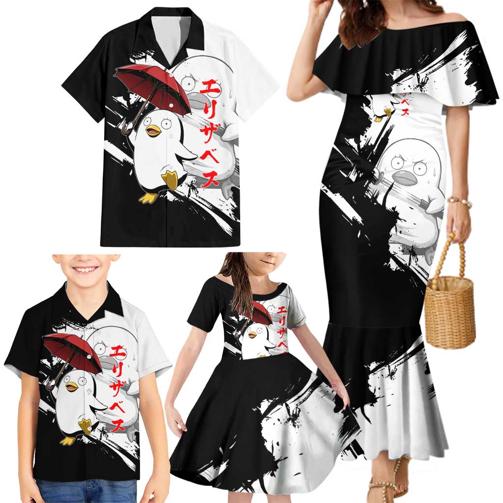 Elizabeth Family Matching Mermaid Dress and Hawaiian Shirt Comic Parody Ink Splash Style