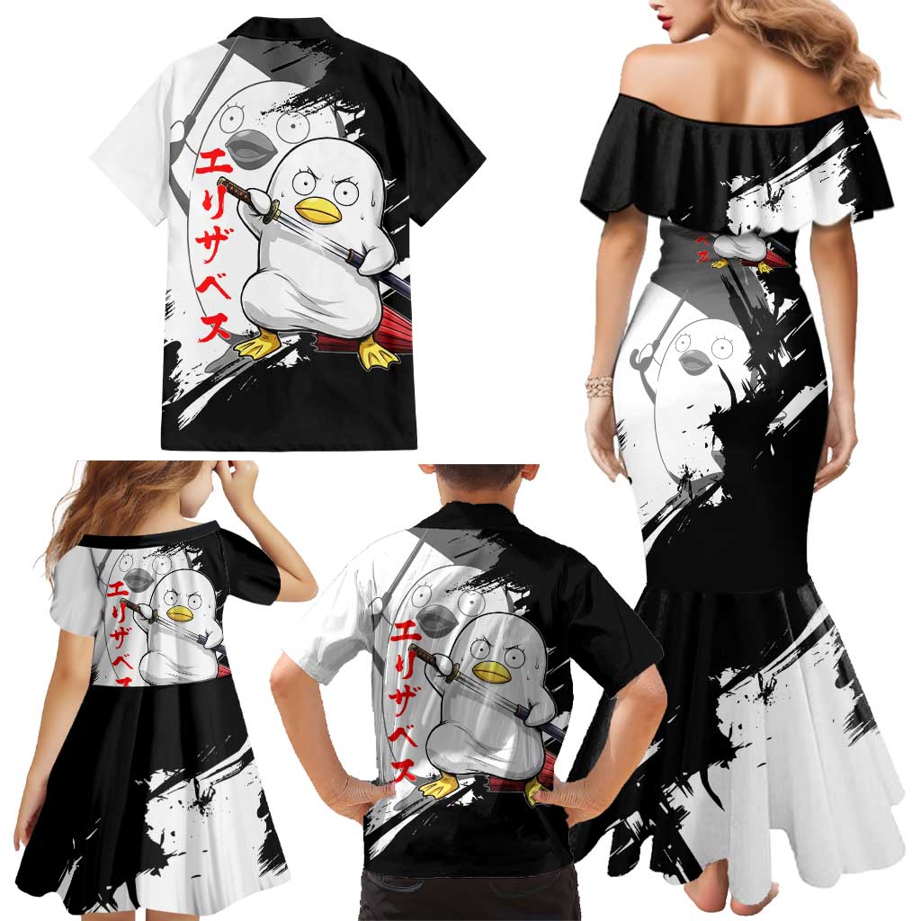 Elizabeth Family Matching Mermaid Dress and Hawaiian Shirt Comic Parody Ink Splash Style