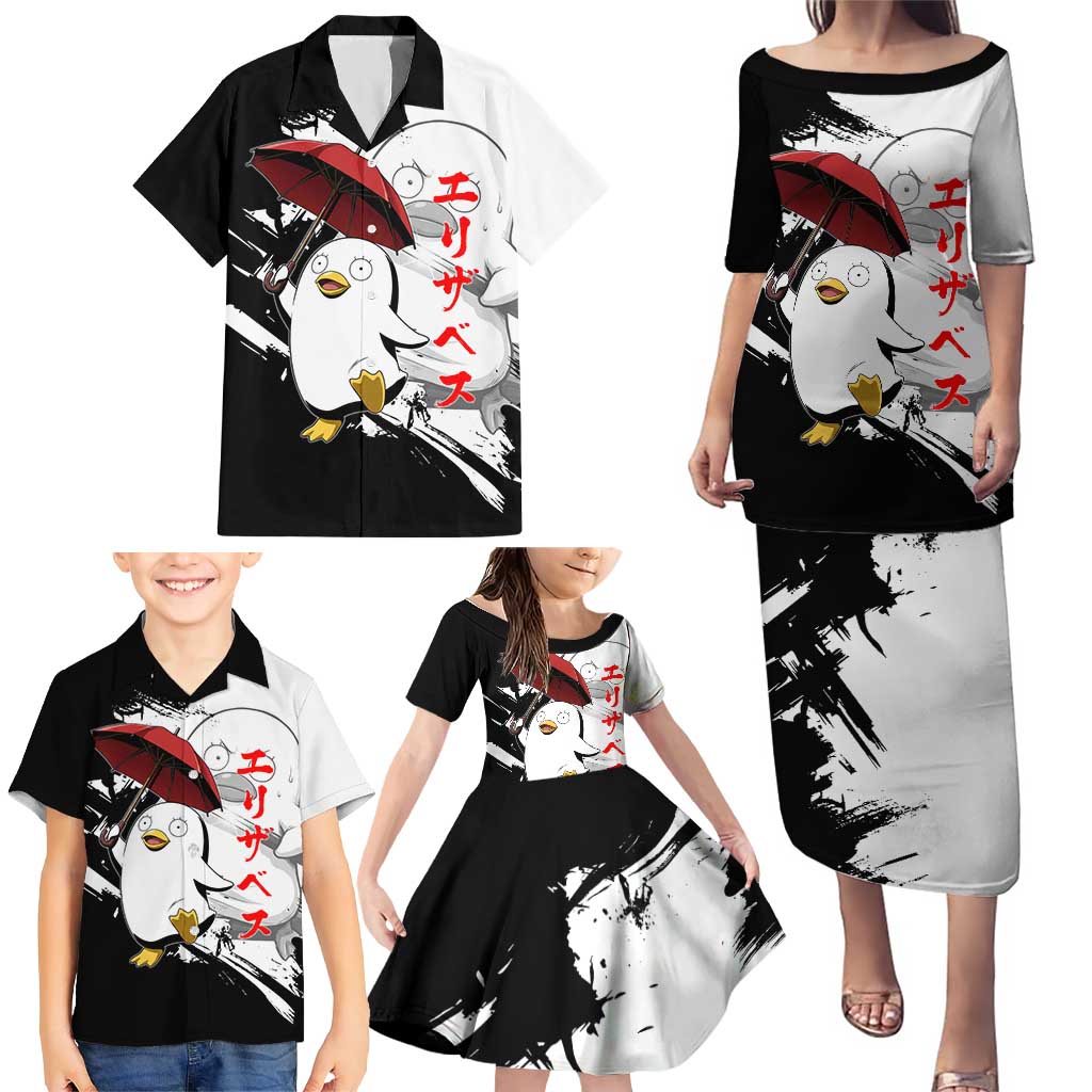 Elizabeth Family Matching Puletasi and Hawaiian Shirt Comic Parody Ink Splash Style
