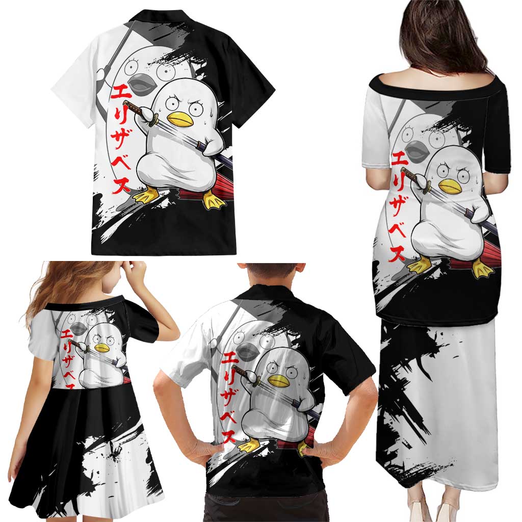 Elizabeth Family Matching Puletasi and Hawaiian Shirt Comic Parody Ink Splash Style