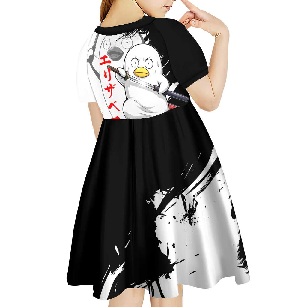 Elizabeth Kid Short Sleeve Dress Comic Parody Ink Splash Style
