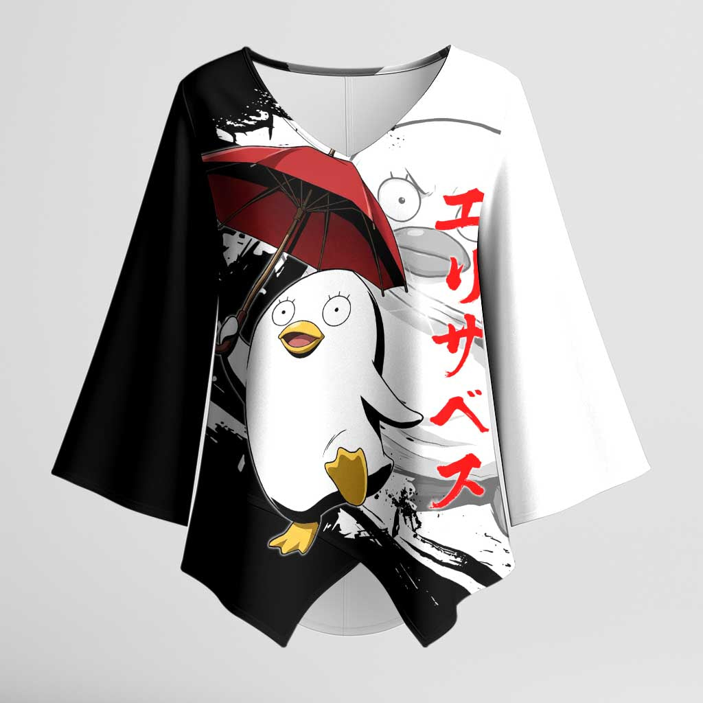Elizabeth Kimono Sleeve Blouse Comic Parody Ink Splash Style