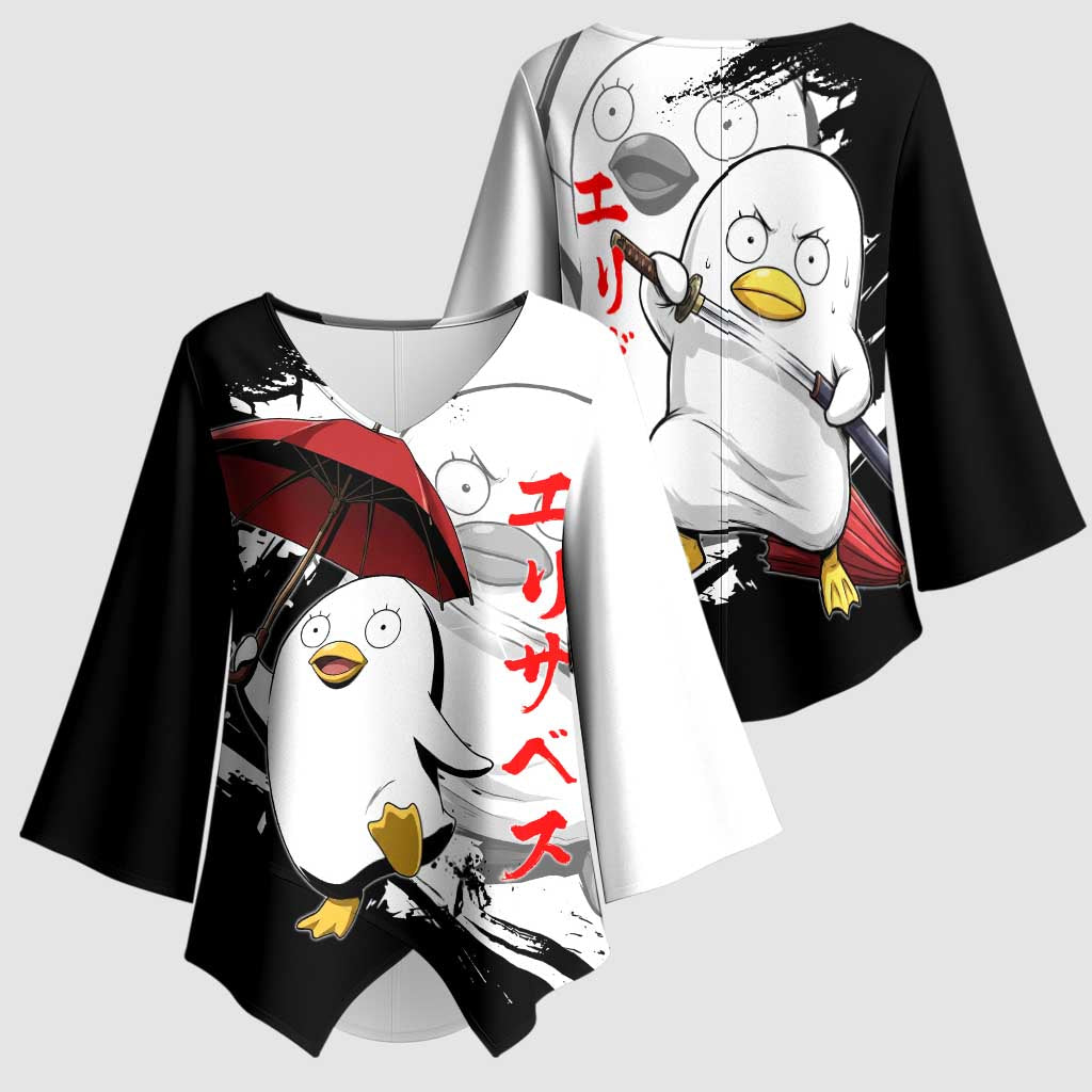 Elizabeth Kimono Sleeve Blouse Comic Parody Ink Splash Style