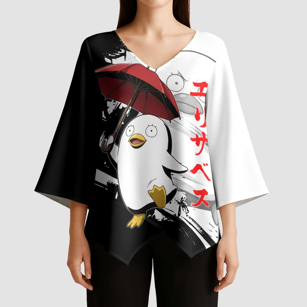 Elizabeth Kimono Sleeve Blouse Comic Parody Ink Splash Style