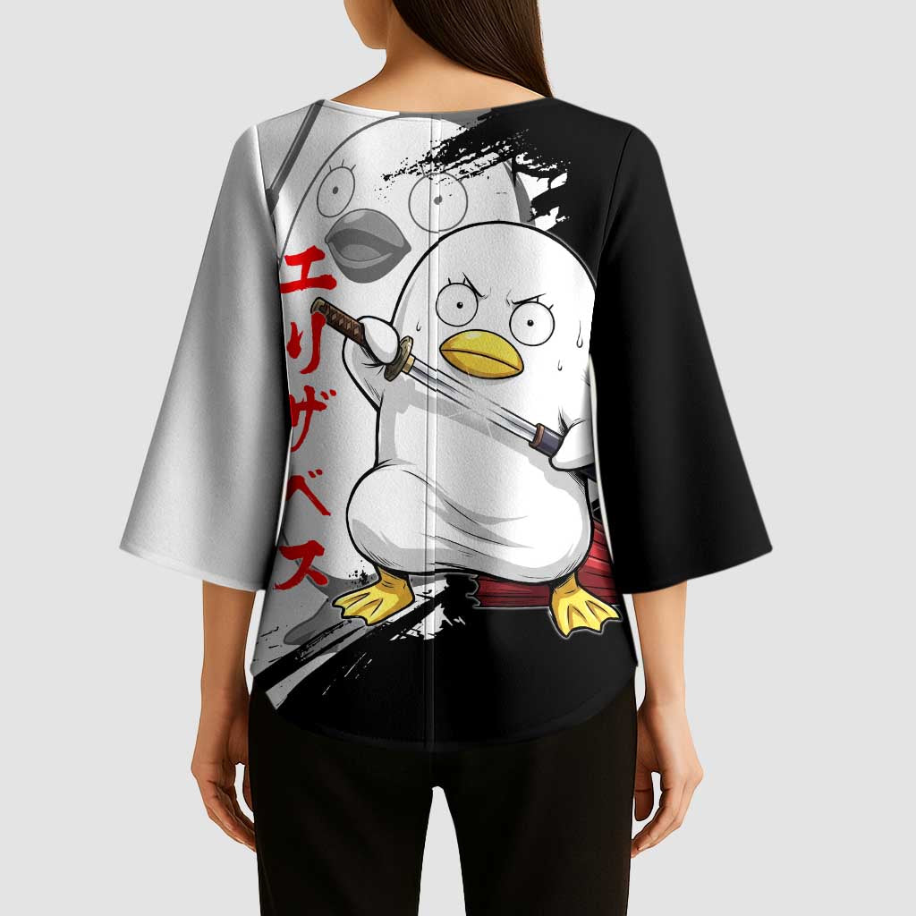 Elizabeth Kimono Sleeve Blouse Comic Parody Ink Splash Style