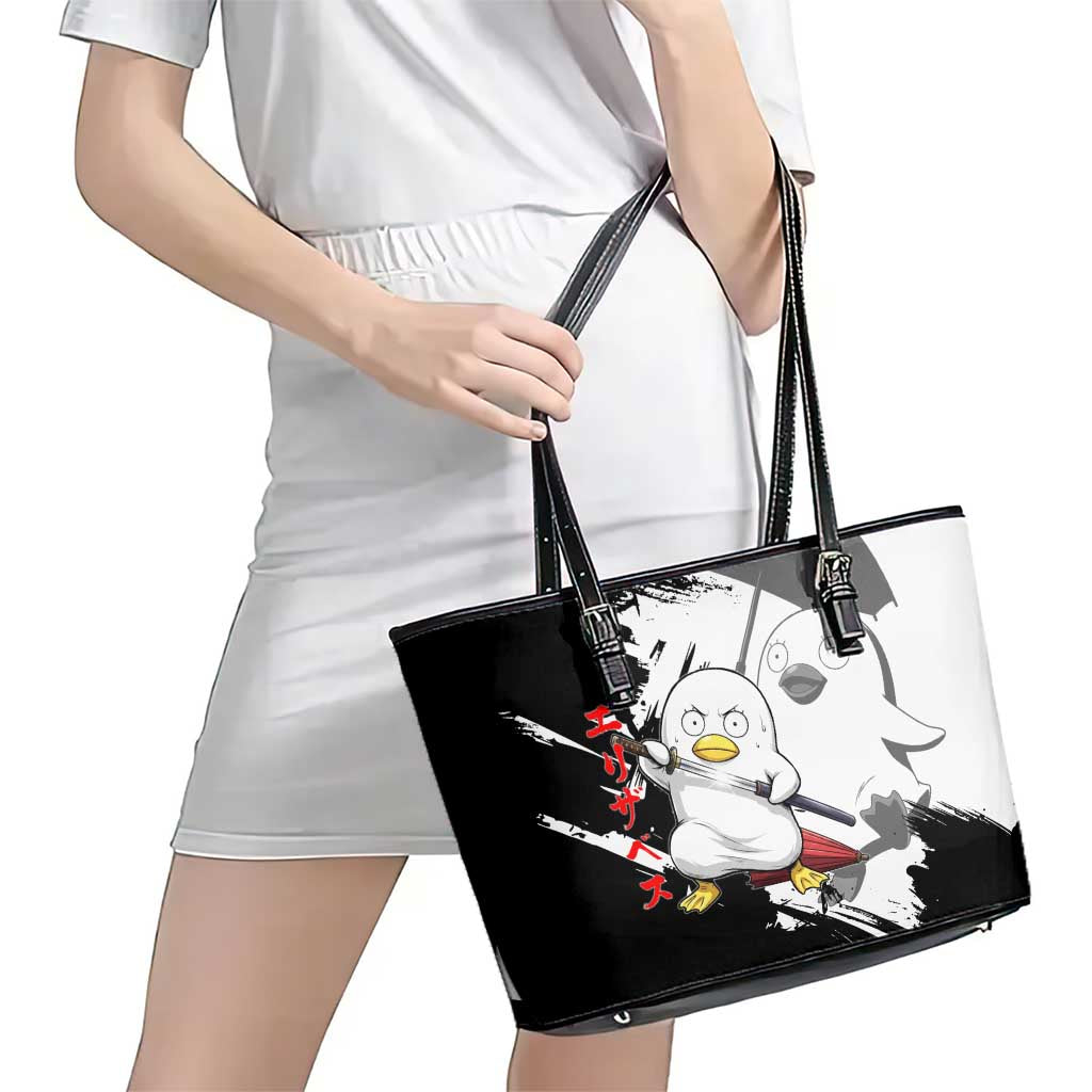 Elizabeth Leather Tote Bag Comic Parody Ink Splash Style