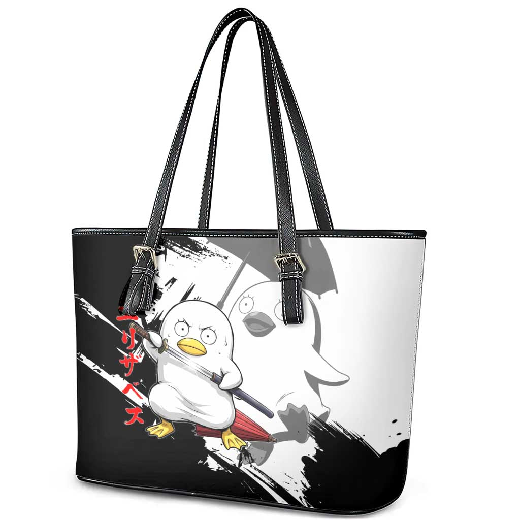 Elizabeth Leather Tote Bag Comic Parody Ink Splash Style