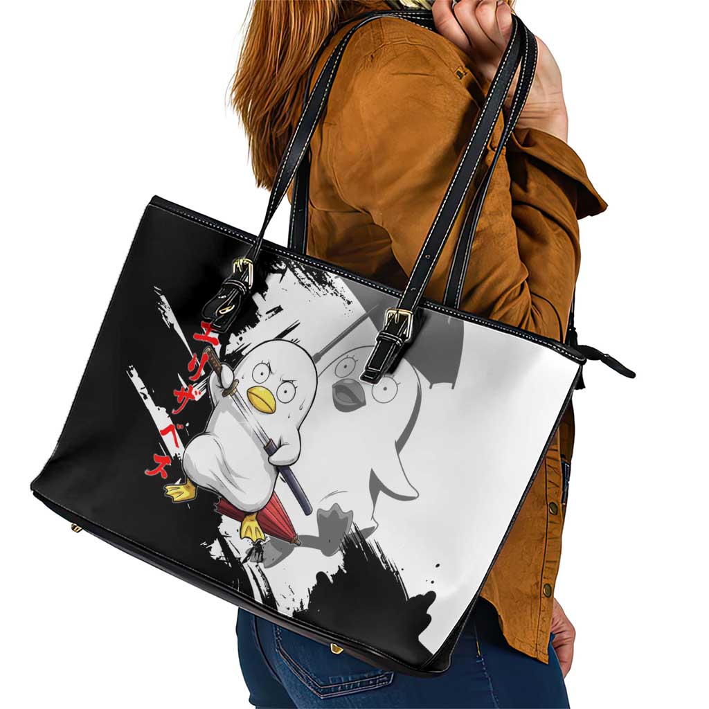 Elizabeth Leather Tote Bag Comic Parody Ink Splash Style
