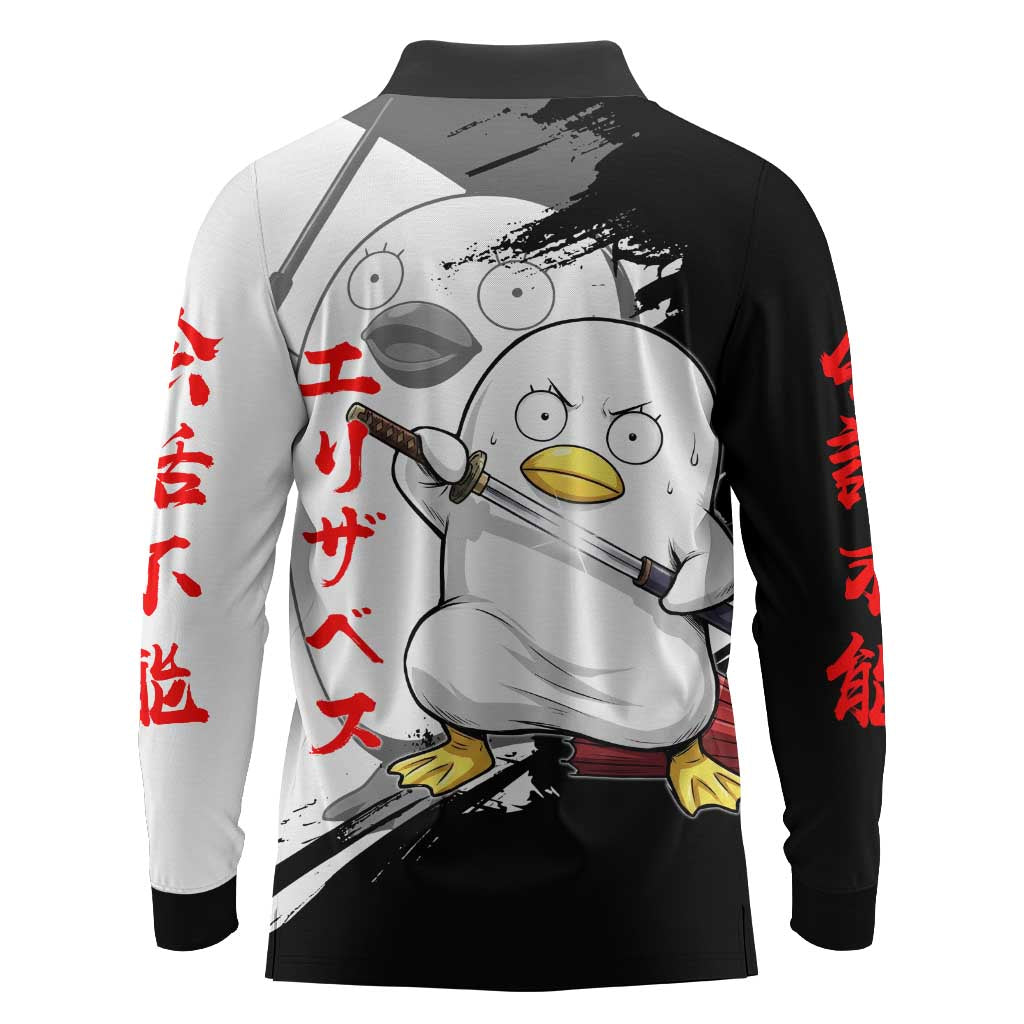 Elizabeth Long Sleeve Polo Shirt Comic Parody Ink Splash Style