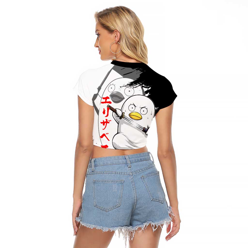 Elizabeth Raglan Cropped T Shirt Comic Parody Ink Splash Style