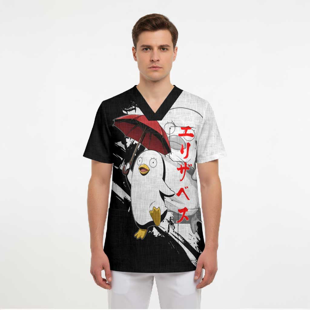 Elizabeth Scrub Top Comic Parody Ink Splash Style