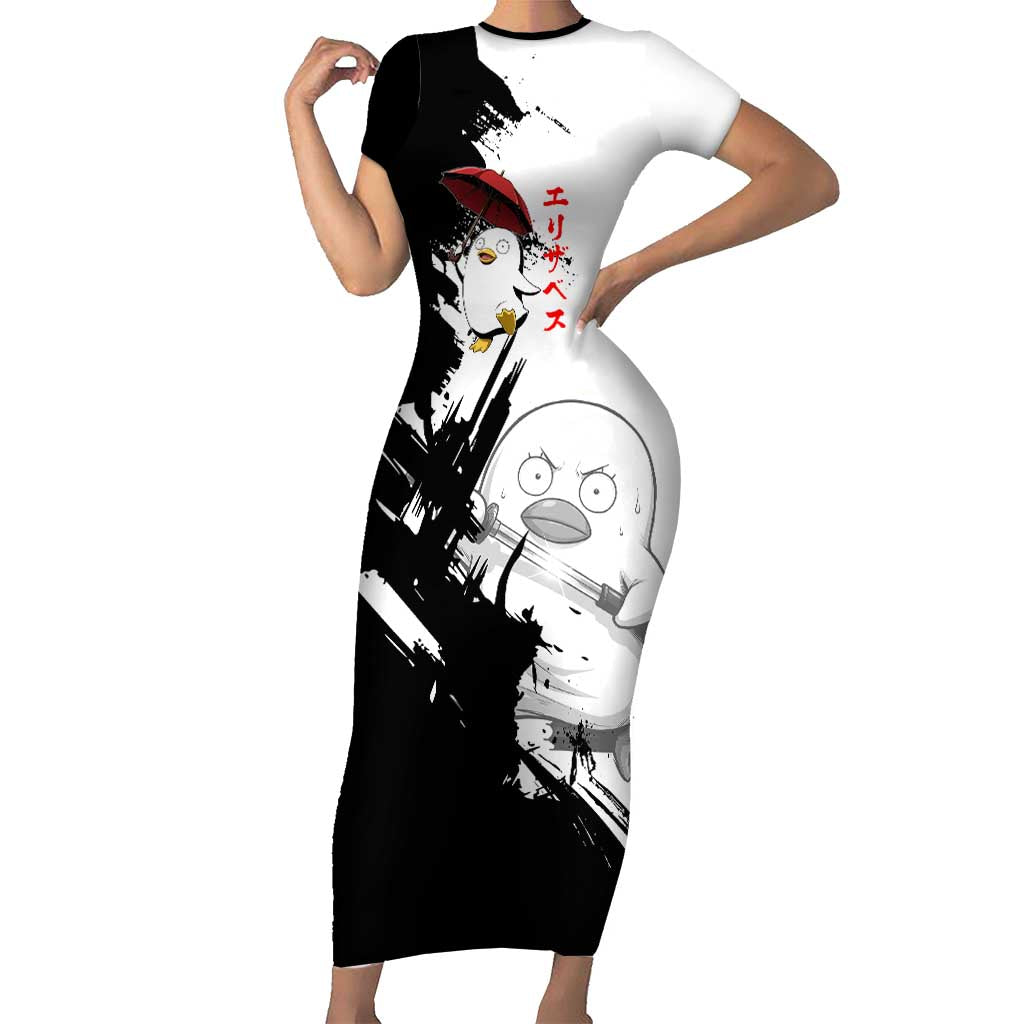 Elizabeth Short Sleeve Bodycon Dress Comic Parody Ink Splash Style