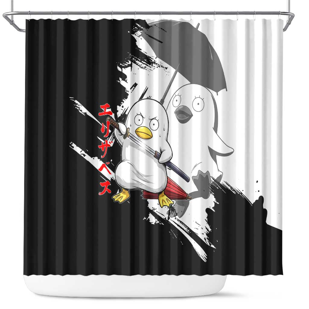 Elizabeth Shower Curtain Comic Parody Ink Splash Style