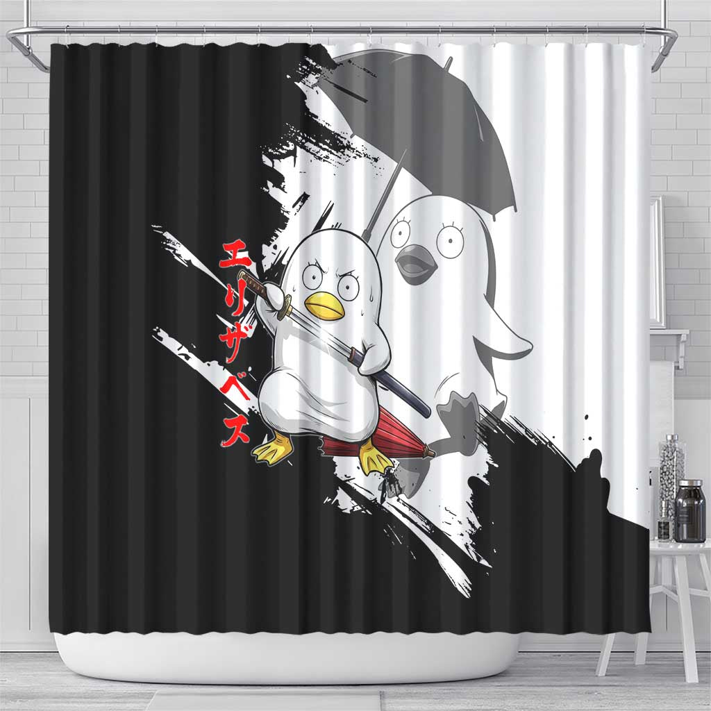 Elizabeth Shower Curtain Comic Parody Ink Splash Style