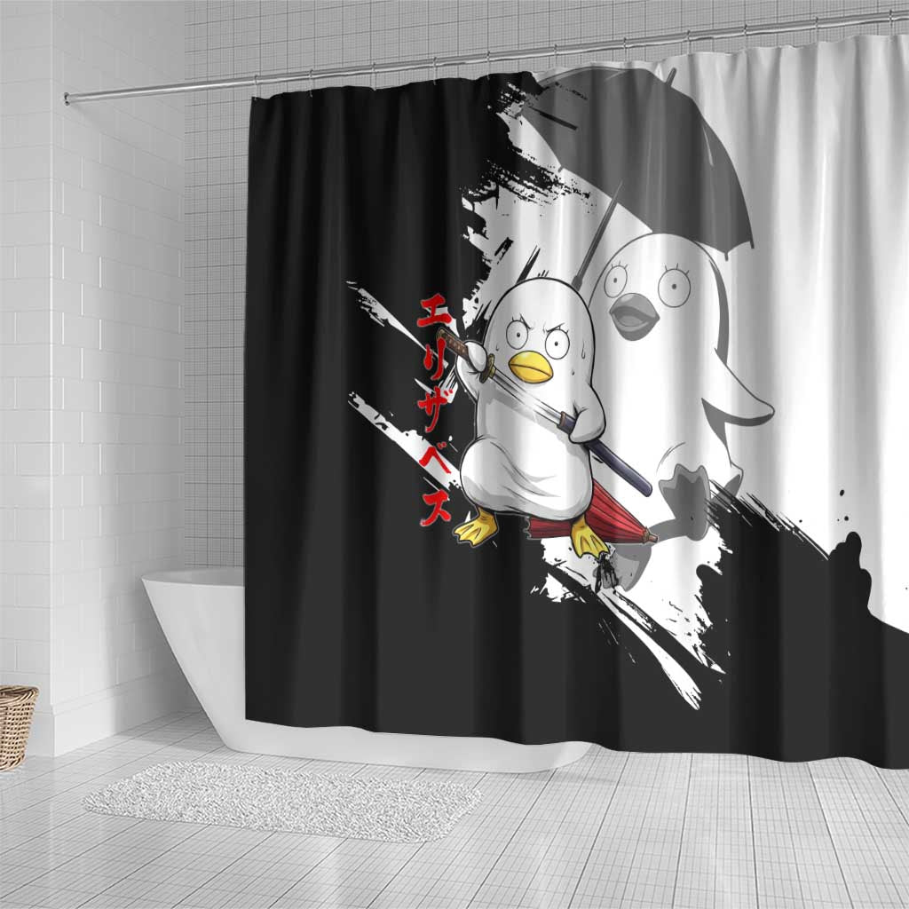 Elizabeth Shower Curtain Comic Parody Ink Splash Style