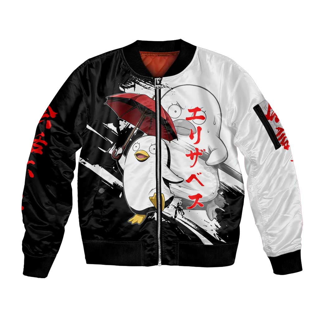 Elizabeth Sleeve Zip Bomber Jacket Comic Parody Ink Splash Style
