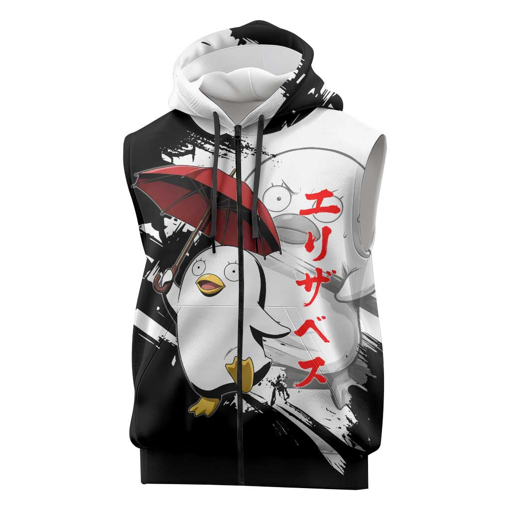 Elizabeth Sleeveless Zip Hoodie Comic Parody Ink Splash Style