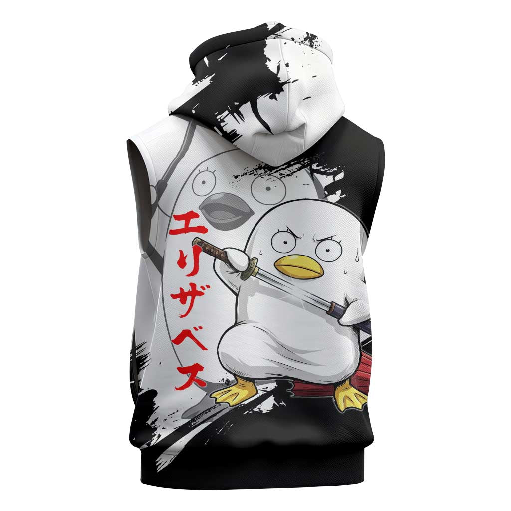 Elizabeth Sleeveless Zip Hoodie Comic Parody Ink Splash Style