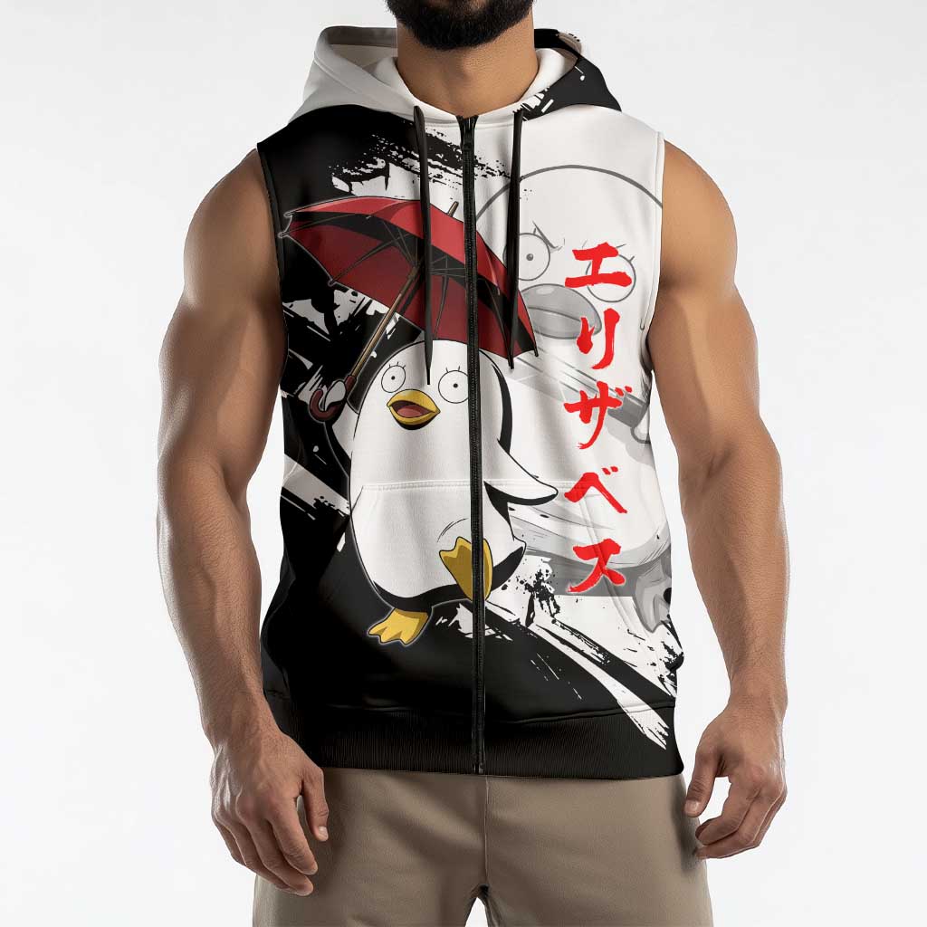 Elizabeth Sleeveless Zip Hoodie Comic Parody Ink Splash Style