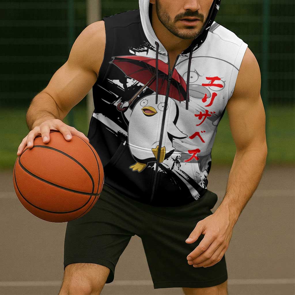 Elizabeth Sleeveless Zip Hoodie Comic Parody Ink Splash Style