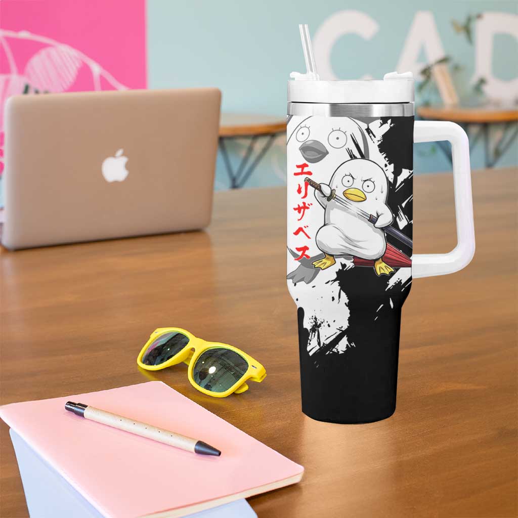 Elizabeth Tumbler With Handle Comic Parody Ink Splash Style