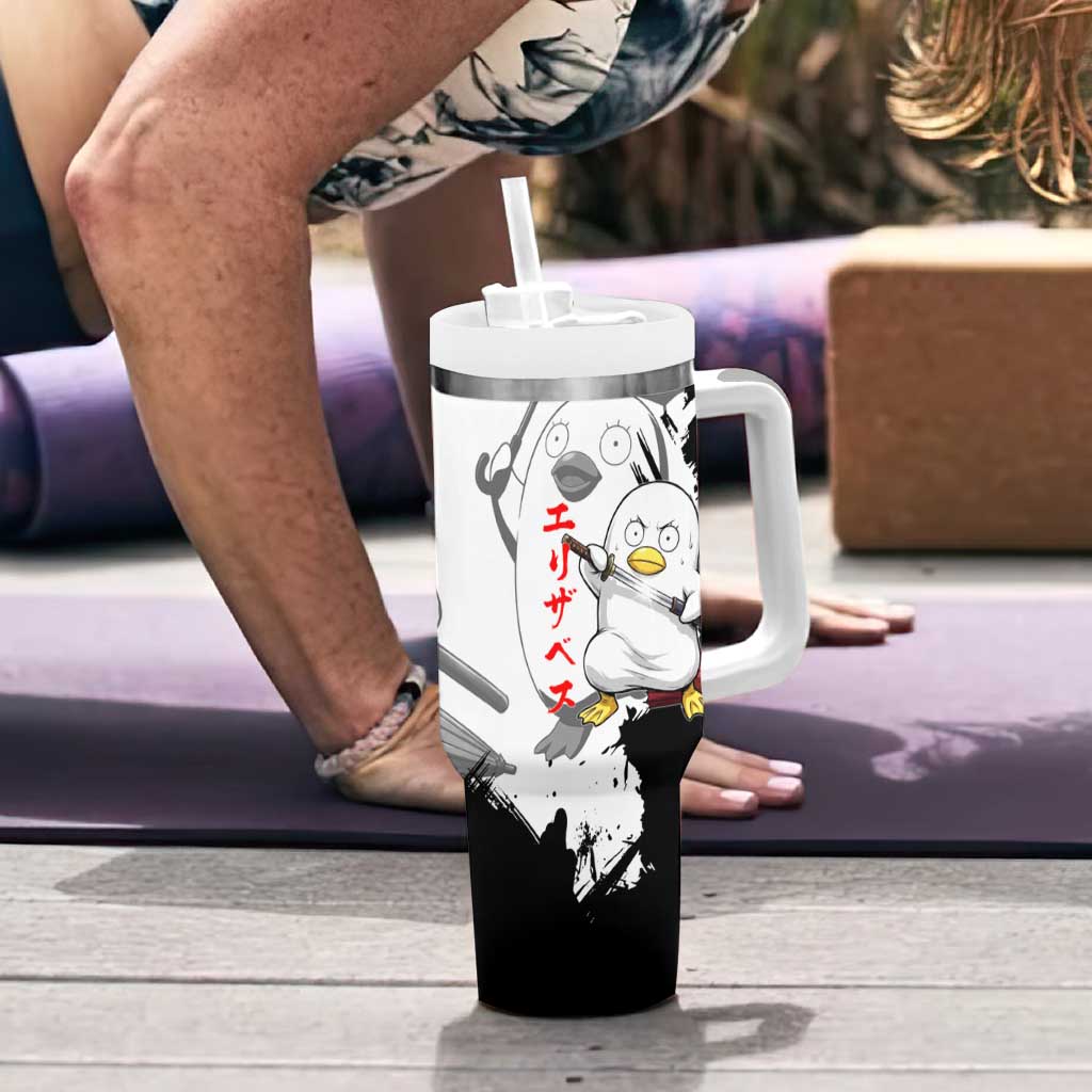 Elizabeth Tumbler With Handle Comic Parody Ink Splash Style