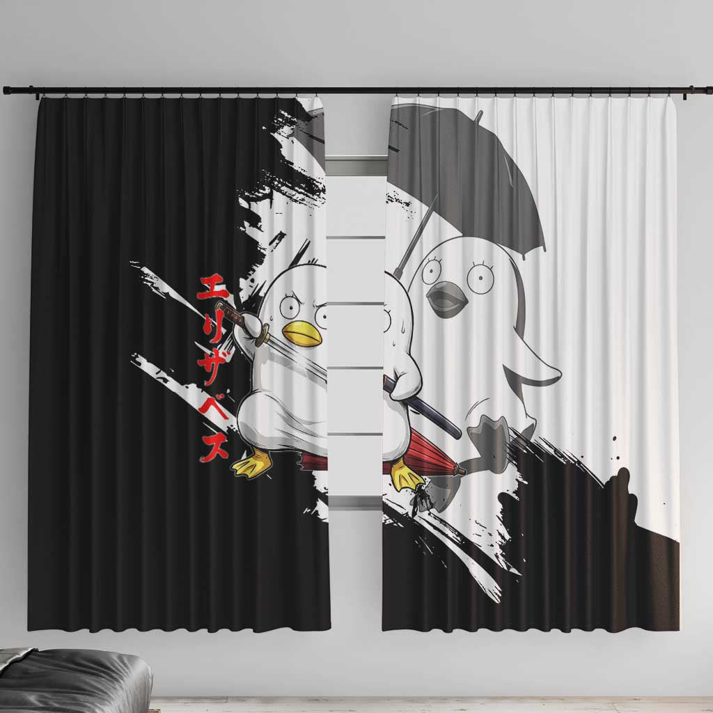Elizabeth Window Curtain Comic Parody Ink Splash Style