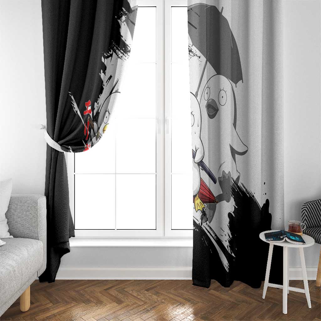 Elizabeth Window Curtain Comic Parody Ink Splash Style