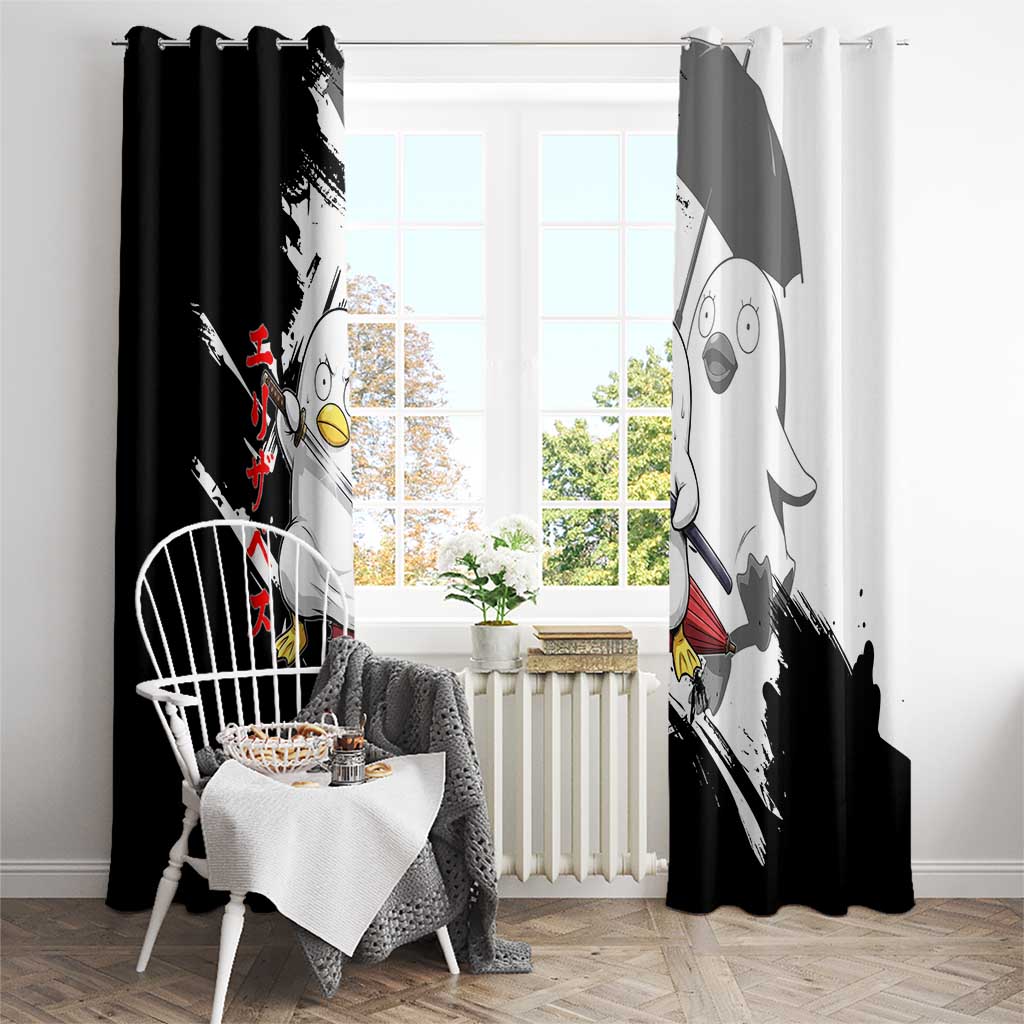 Elizabeth Window Curtain Comic Parody Ink Splash Style