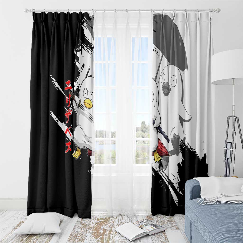 Elizabeth Window Curtain Comic Parody Ink Splash Style