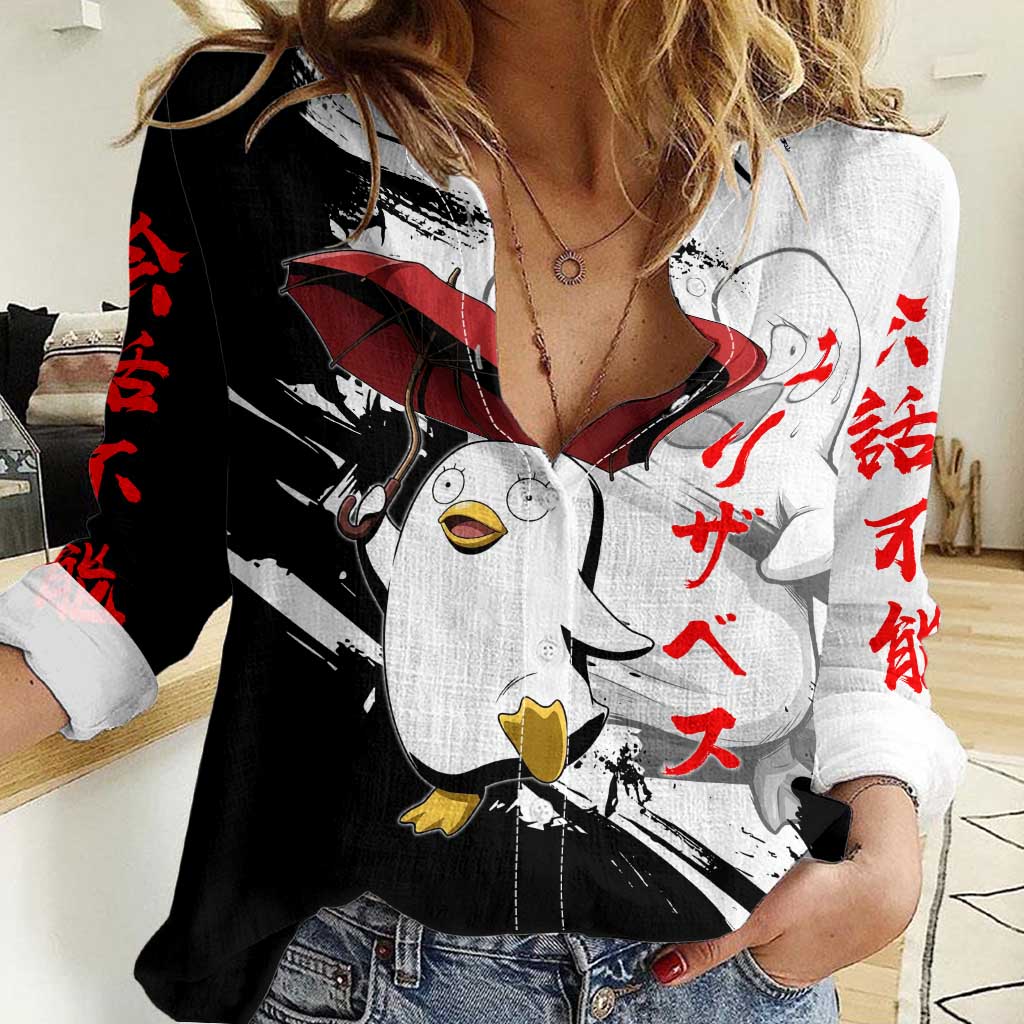 Elizabeth Women Casual Shirt Comic Parody Ink Splash Style