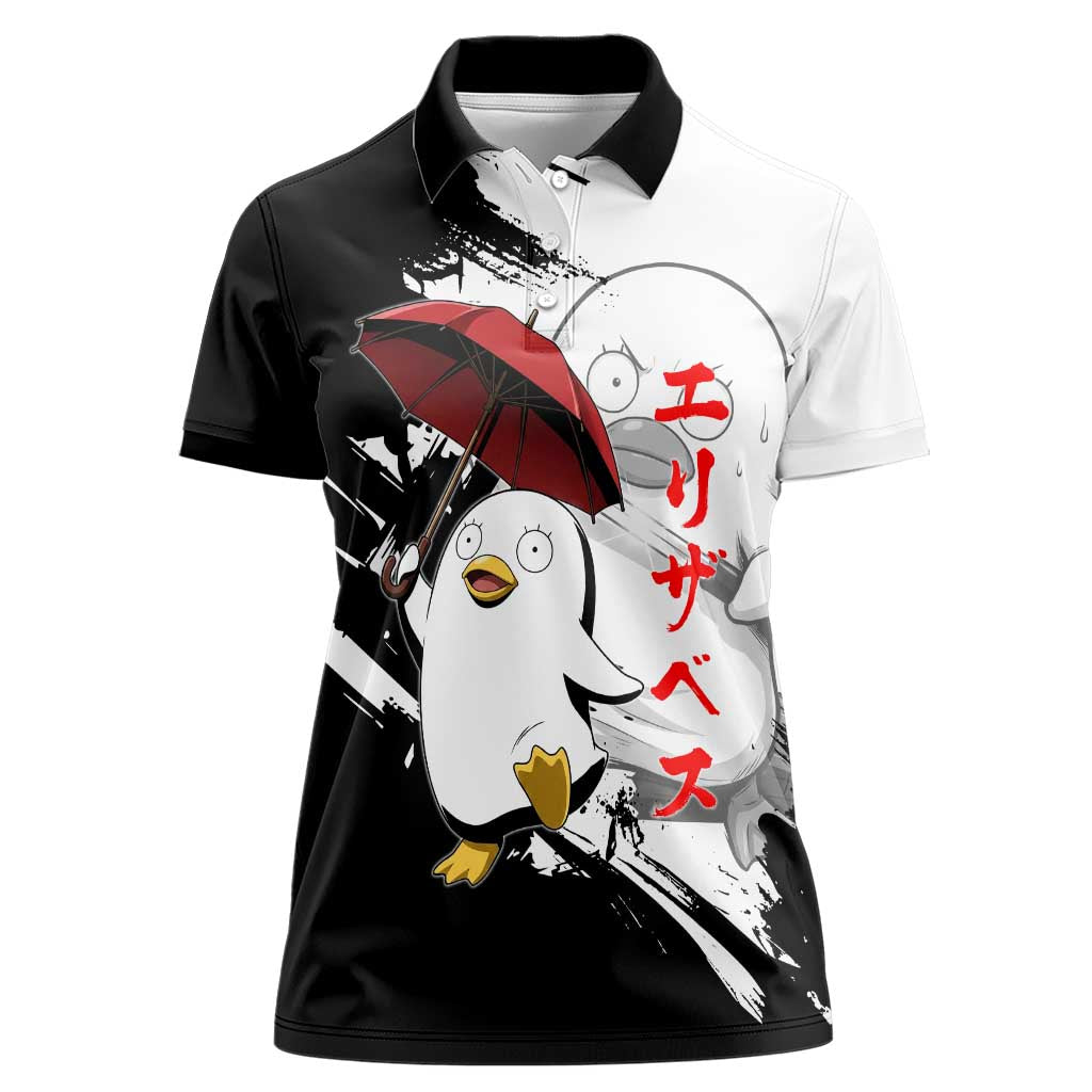 Elizabeth Women Polo Shirt Comic Parody Ink Splash Style