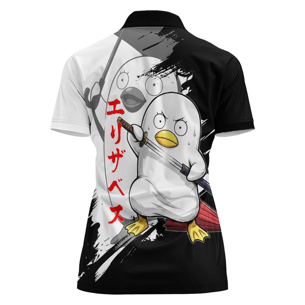 Elizabeth Women Polo Shirt Comic Parody Ink Splash Style
