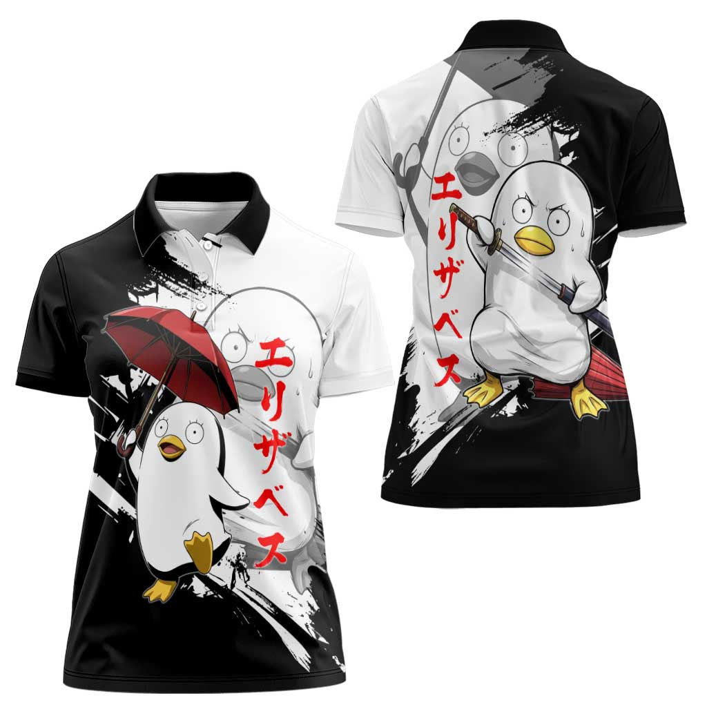 Elizabeth Women Polo Shirt Comic Parody Ink Splash Style