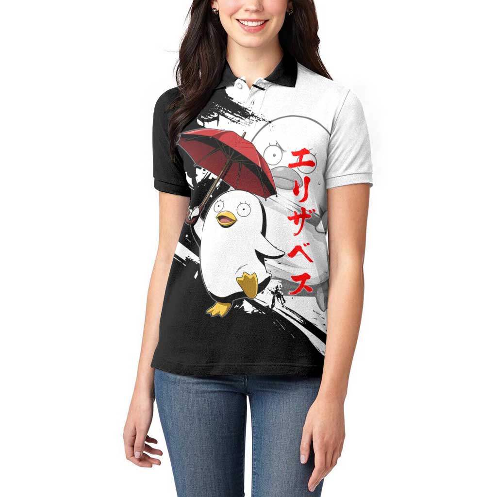 Elizabeth Women Polo Shirt Comic Parody Ink Splash Style