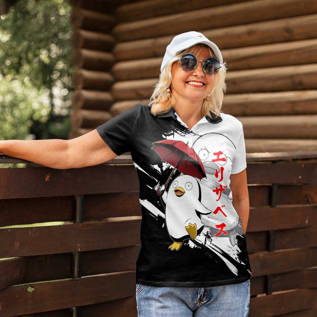 Elizabeth Women Polo Shirt Comic Parody Ink Splash Style