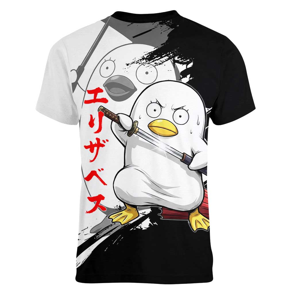 Elizabeth Women V-Neck T-Shirt Comic Parody Ink Splash Style