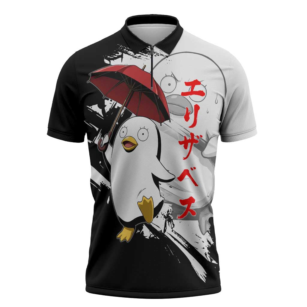 Elizabeth Zipper Polo Shirt Comic Parody Ink Splash Style