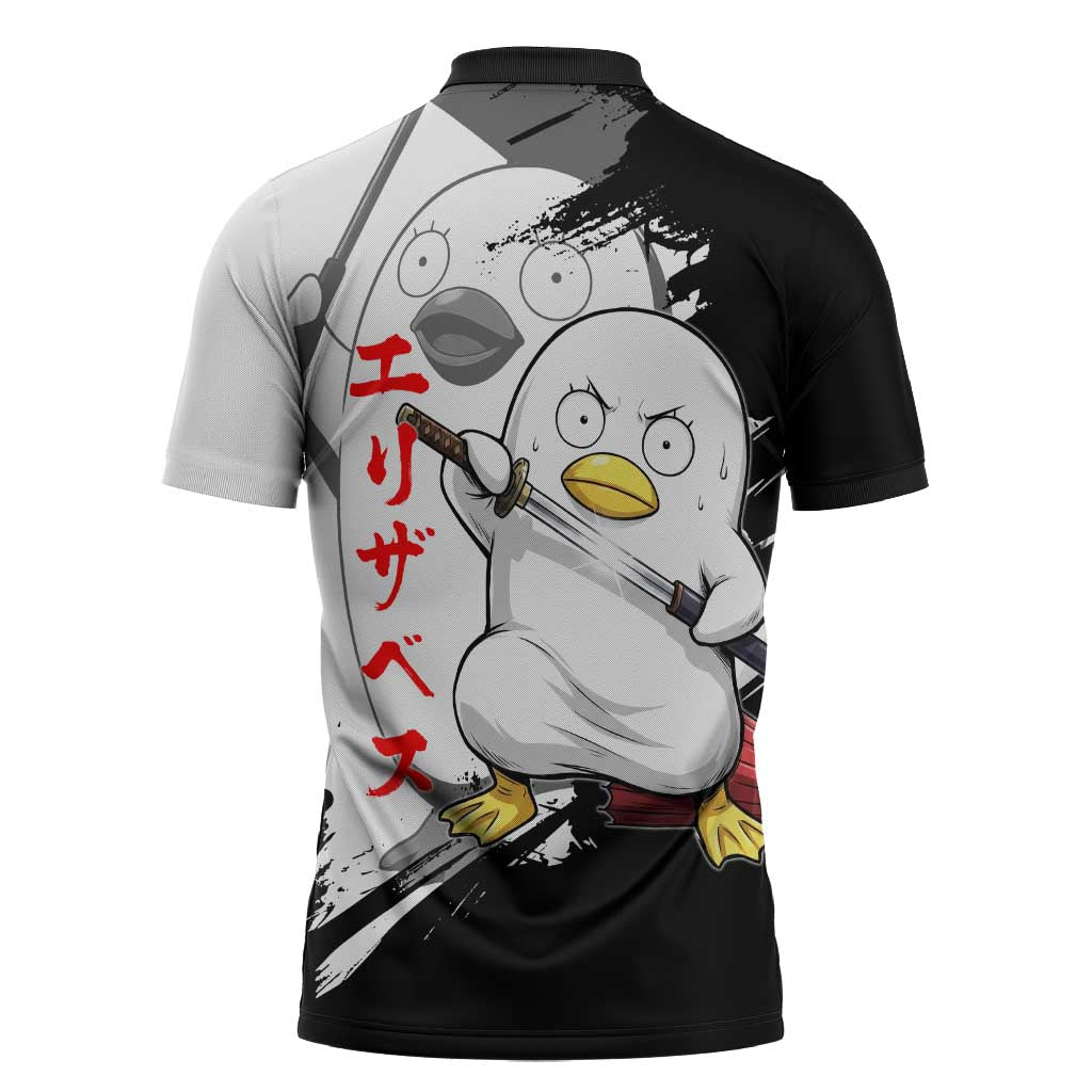 Elizabeth Zipper Polo Shirt Comic Parody Ink Splash Style