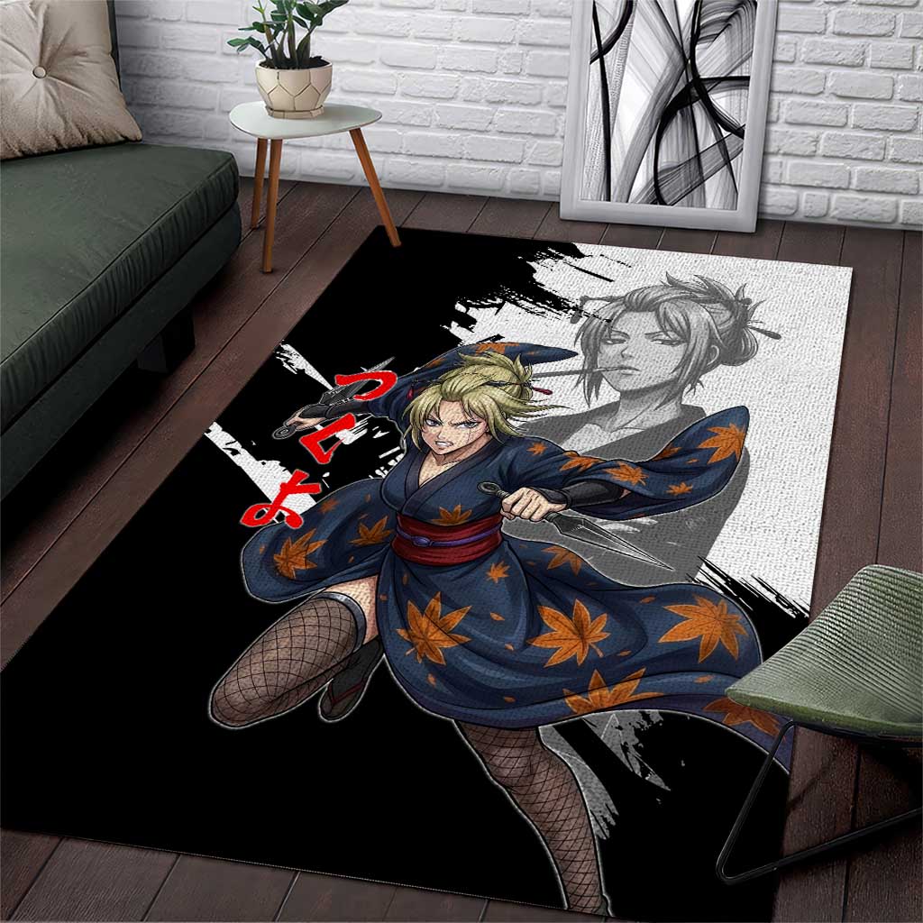 Tsukuyo Area Rug Edo Shinobi Ink Brush Style