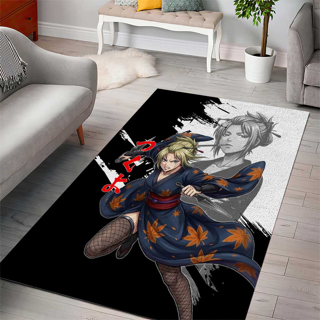 Tsukuyo Area Rug Edo Shinobi Ink Brush Style